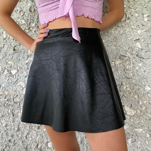 Leather Mini Skirt - Picture 1 of 3